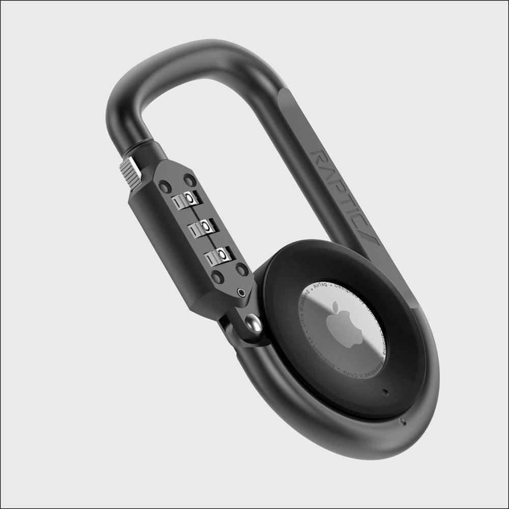 Raptic Link+Lock Keyring Case for AirTag Black