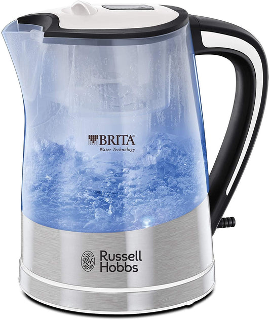 Russell Hobbs Brita Filter Purity Electric Kettle, Illuminating Filter Kettle with Brita Maxtra+ Cartridge Included, 3000 W, 1.5 Litre, Plastic