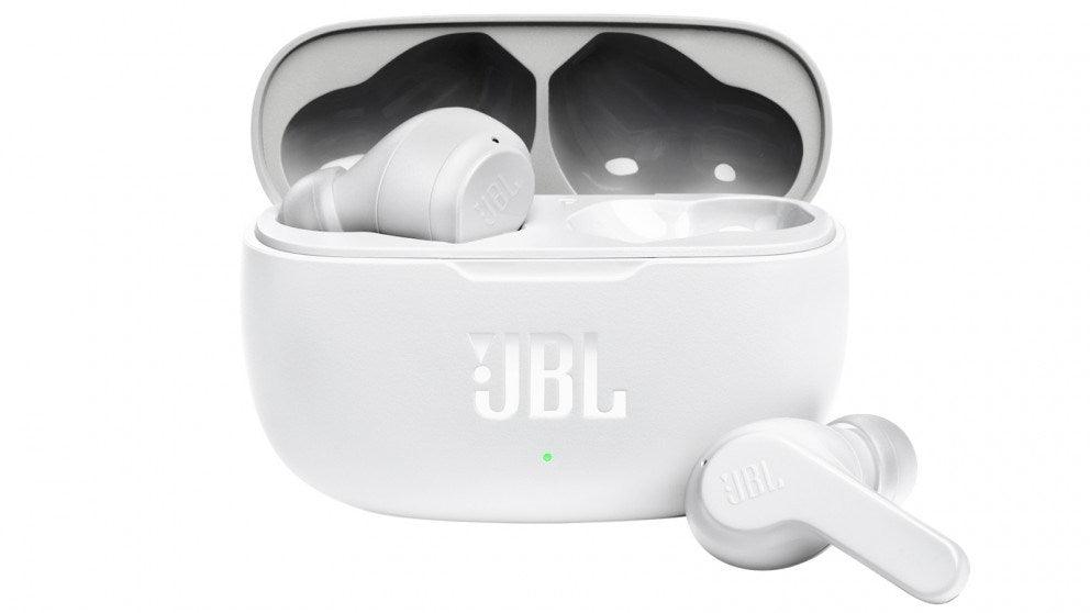 JBL Wave 200TWS Wireless In-Ear Headphones - Bluetooth headphones with JBL Deep Bass Sound and IPX2 water resistance, complete with charging case, White