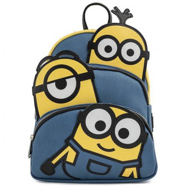 Loungefly! Leather: Backpack Triple Minion Bello