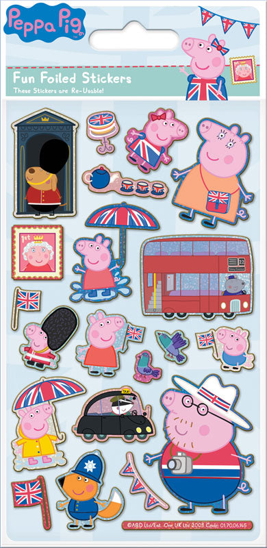 Peppa Pig Stickers Party Bags Fun Foiled Sticker Craft Sticker Sheet