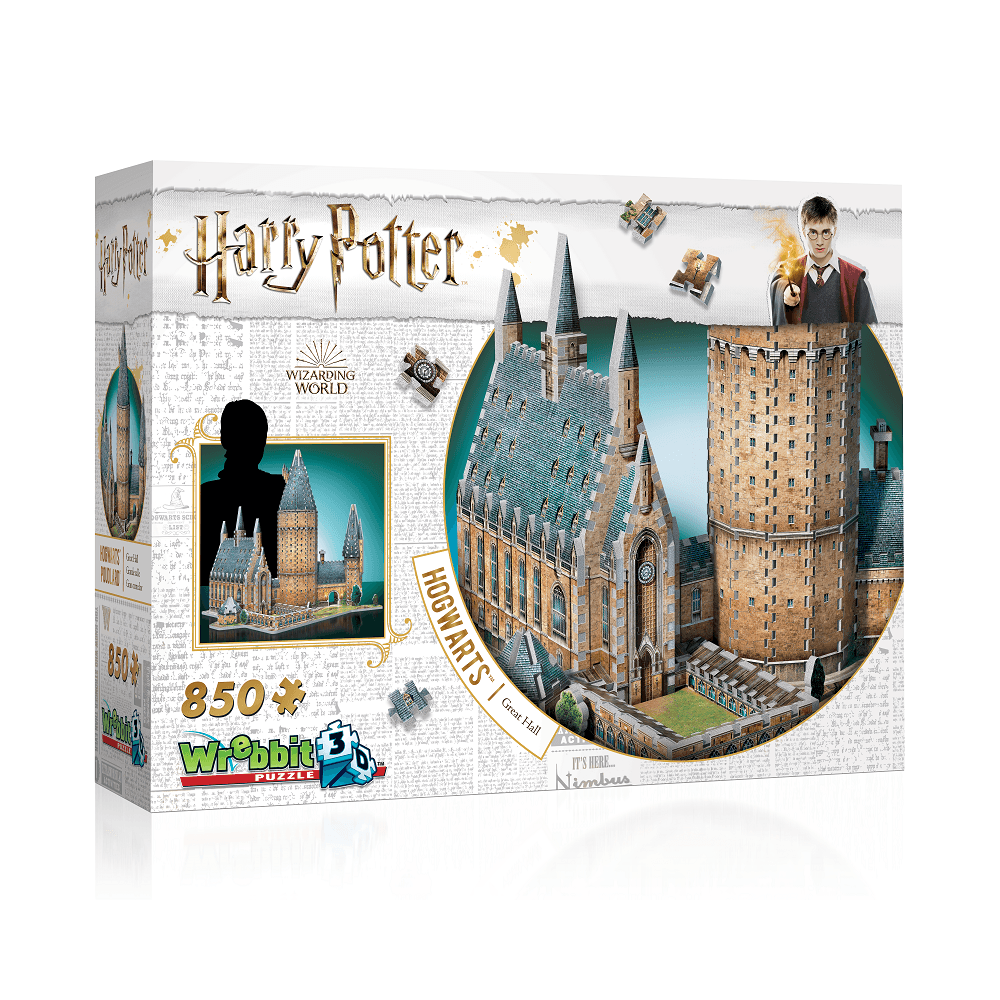 Wrebbit 3D Puzzle License Harry Potter Great Hall of Hogwarts. 850 pieces