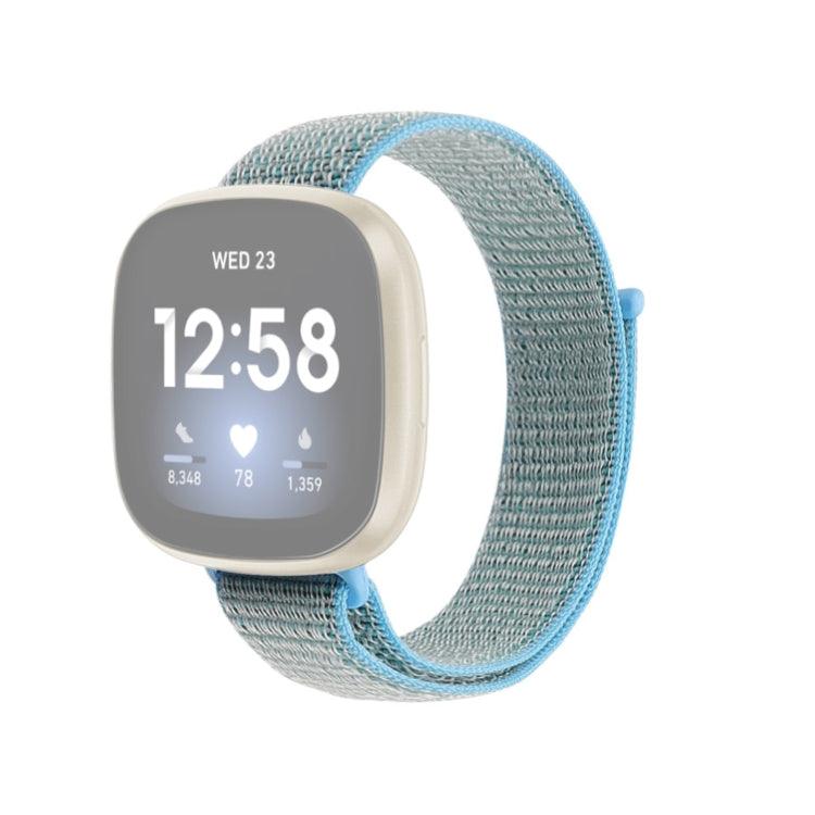 Fitbit Versa 4, Versa 3 Nylon Loop Replacement Strap Watchband (Lake Blue)