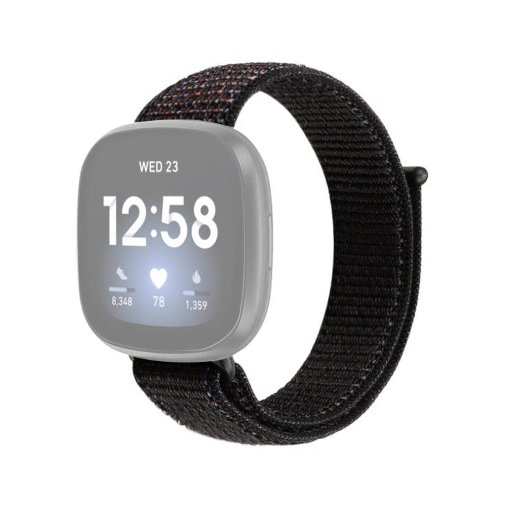 Fitbit Versa 4, Versa 3 Nylon Loop Replacement Strap Watchband (Official Black)