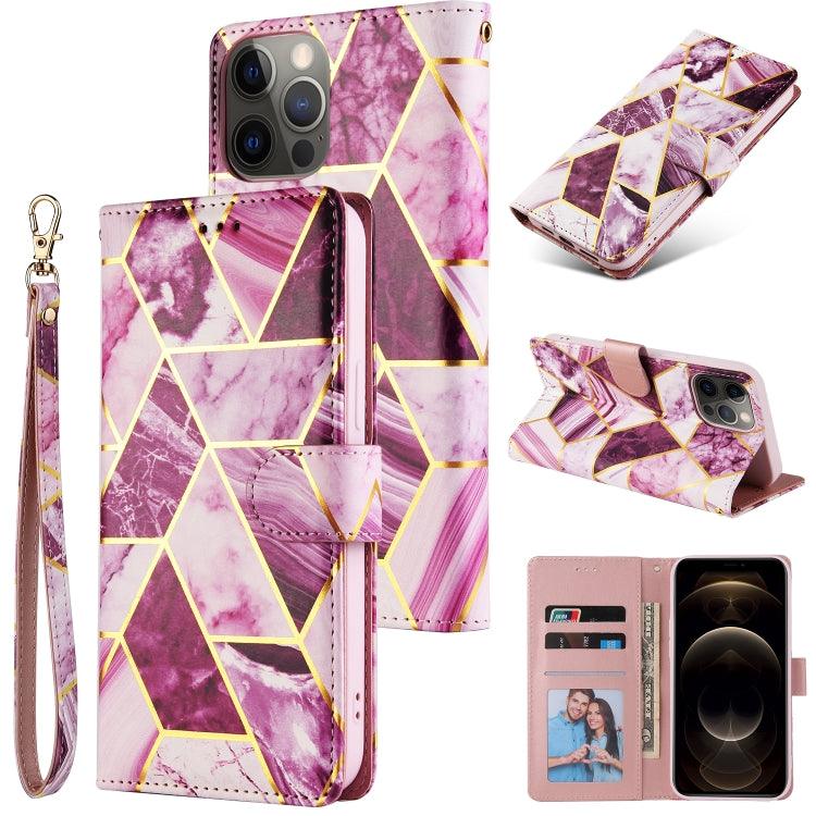 Flip Leather Case Cover with Holder & Card Slots & Wallet & Photo Frame Apple iPhone 12 / 12 Pro (Purple)