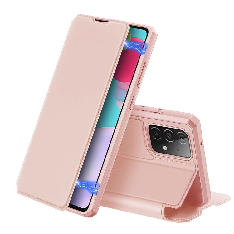 Samsung Galaxy A52s / A52 5G / 4G DUX DUCIS Skin X Series Horizontal Flip Leather Case Cover with Holder & Card Slots (Pink)