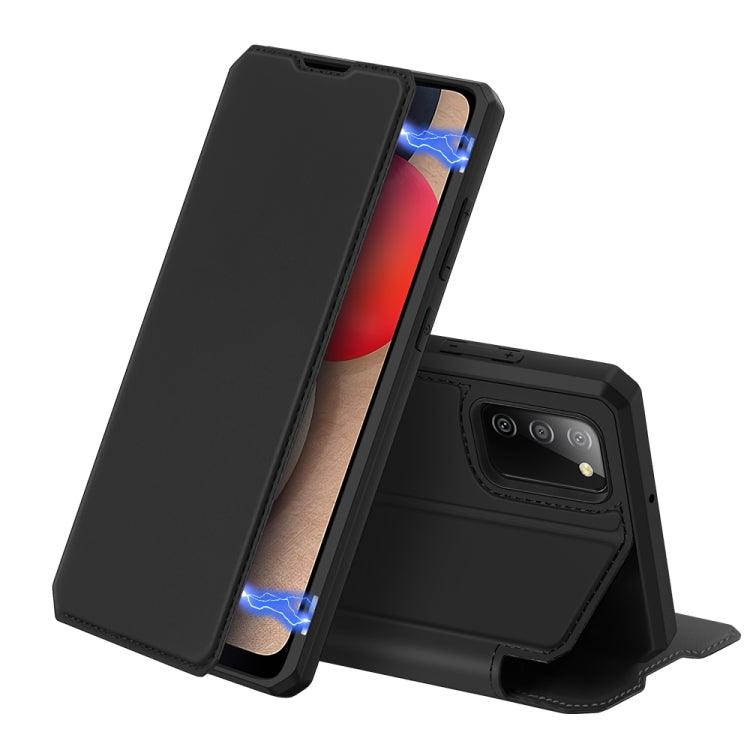 Samsung Galaxy A02s DUX DUCIS Skin X Series Horizontal Flip Leather Case Cover with Holder & Card Slots (Black)