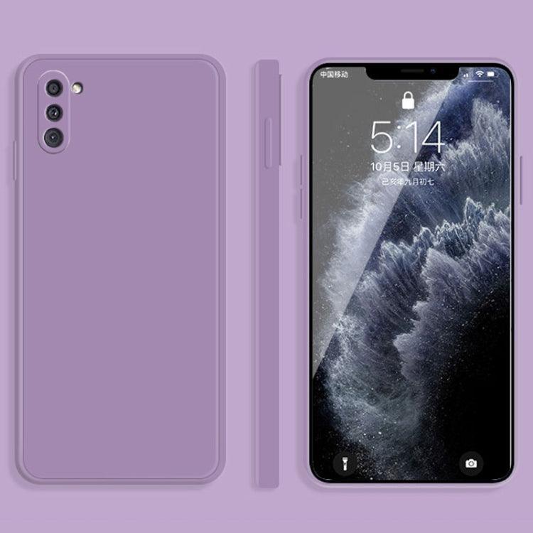 Samsung Galaxy A11 Solid Color Imitation Liquid Silicone Straight Edge Dropproof Full Coverage Protective Case Cover (Purple)