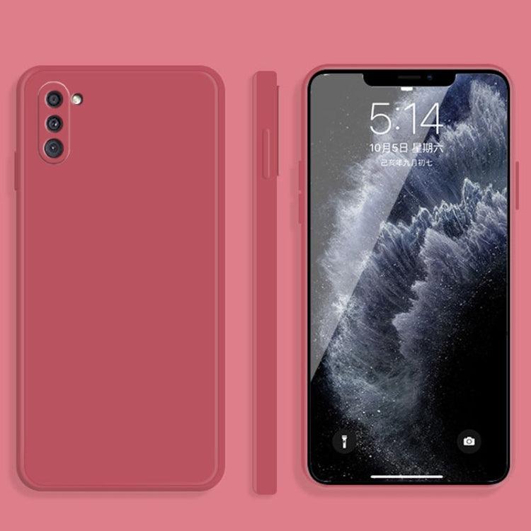 Samsung Galaxy A11 Solid Color Imitation Liquid Silicone Straight Edge Dropproof Full Coverage Protective Case Cover (Red)
