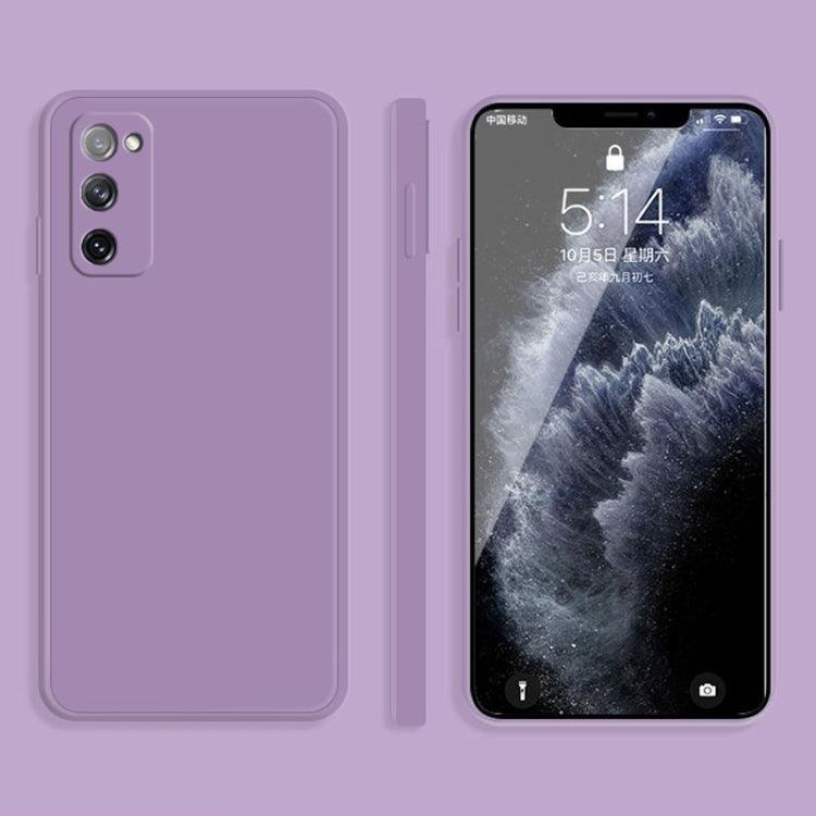 Samsung Galaxy S20 FE Solid Color Imitation Liquid Silicone Straight Edge Dropproof Full Coverage Protective Case Cover (Purple)