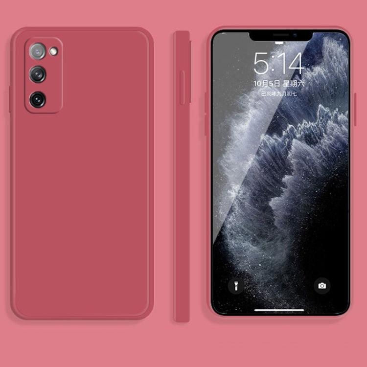 Samsung Galaxy S20 FE Solid Color Imitation Liquid Silicone Straight Edge Dropproof Full Coverage Protective Case Cover (Red)