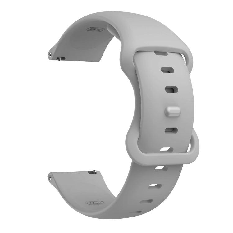 Samsung Gear S3 (Frontier & Classic), Galaxy Watch (46mm), Galaxy Watch 3 (45mm) Butterfly Buckle Silicone Replacement Strap Watchband (Light Grey), 22mm