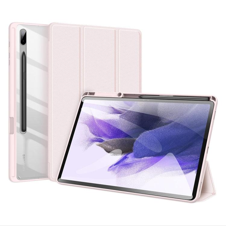 Samsung Galaxy Tab S7 FE / S7+ DUX DUCIS TOBY Series Antiskid PU Leather + Horizontal Flip Case with Holder & Pen Slot & Sleep / Wake-up Function (Pink)