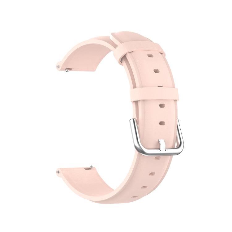 Samsung Galaxy Watch and Huawei Watch 3 / 3 Pro 22mm Round Tail Leather Watch Band Strap (Light Pink)