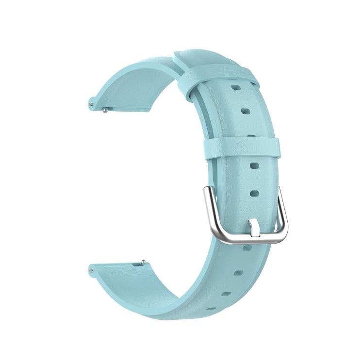 Samsung Galaxy Watch and Huawei Watch 3 / 3 Pro 22mm Round Tail Leather Watch Band Strap (Light Blue)