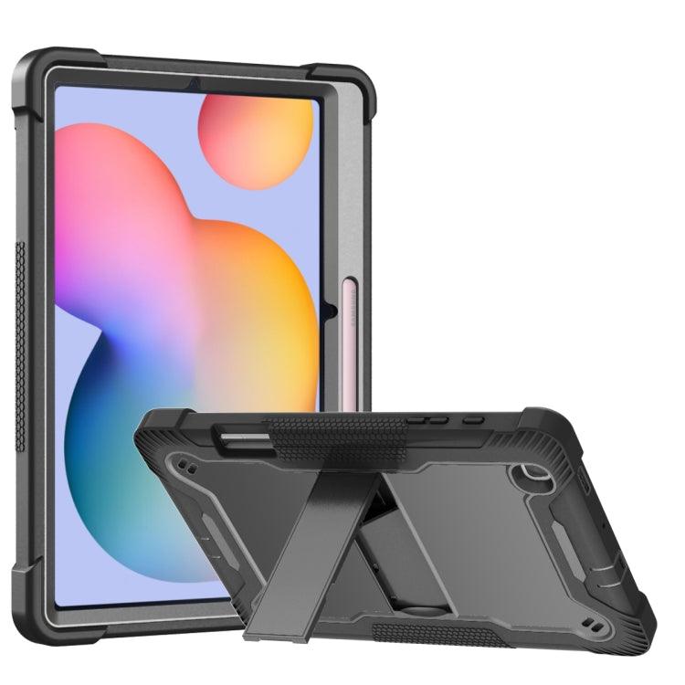 Samsung Galaxy Tab S6 Lite Silicone + PC Shockproof Protective Case with Holder (Black)