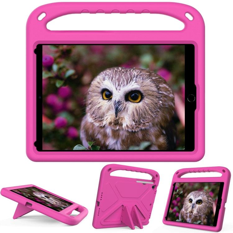 Handle Portable EVA Shockproof Protective Case Cover with Triangle Holder Apple iPad 10.2 2021 / 2020 / 2019 (Rose Red)