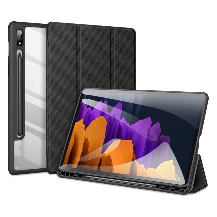 Samsung Galaxy Tab S8 / Galaxy Tab S7 2020 SM-T870 / SM-T875 DUX DUCIS TOBY Series Shockproof PU Leather + PC + TPU Horizontal Flip Case Cover with Holder & Pen Slot & Sleep / Wake-up Function (Black)