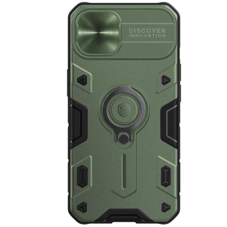 NILLKIN Shockproof CamShield Armor Protective Case with Invisible Ring Holder Apple iPhone 13 (Green)