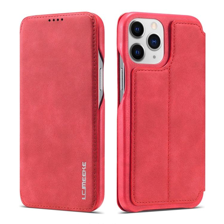 Apple iPhone 13 Pro Max LC.IMEEKE Hon Ancient Series Horizontal Flip Leather Case Cover with Holder & Card Slot  (Red)