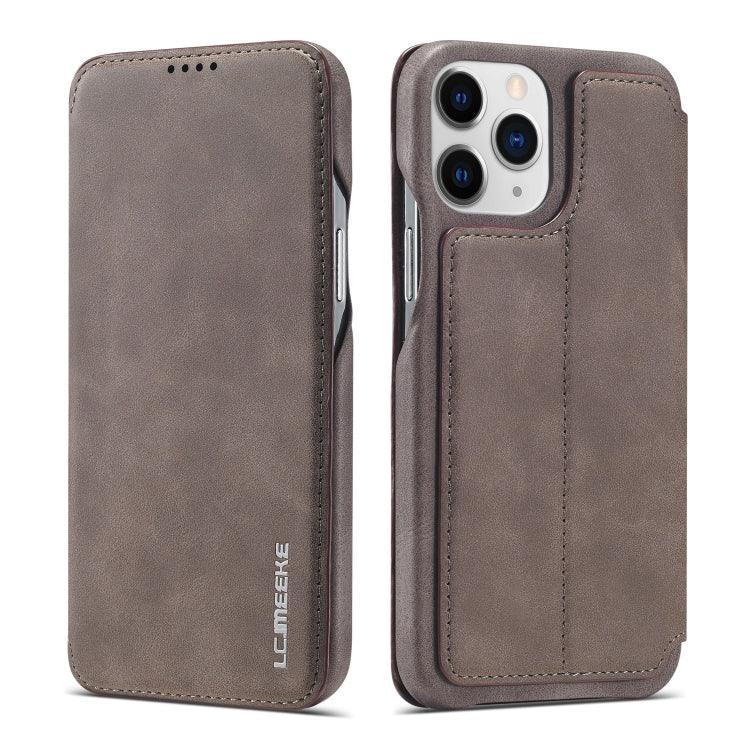 Apple iPhone 13 Pro Max LC.IMEEKE Hon Ancient Series Horizontal Flip Leather Case Cover with Holder & Card Slot  (Coffee)