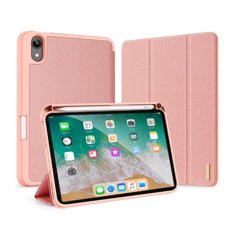 DUX DUCIS Domo Series Horizontal Flip Magnetic TPU + PU Leather Case Cover with Three-folding Holder & Pen Slot Apple iPad Mini 6 (Pink)