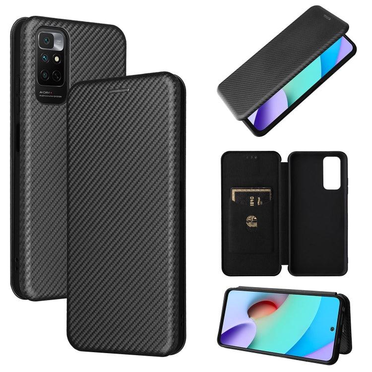 Xiaomi Redmi Note 11 / Note 11S Global Carbon Fiber Texture Horizontal Flip PU Phone Case Cover (Black)