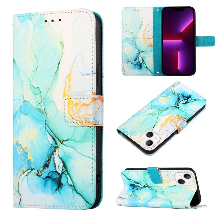 Apple iPhone 13 PT003 Marble Pattern Flip Leather Phone Case Cover (LS003)