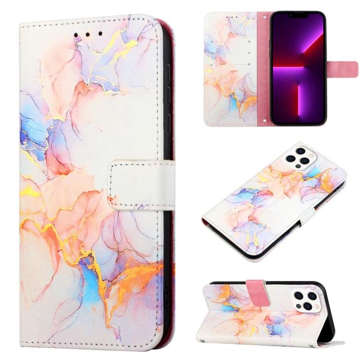 Apple iPhone 13 Pro Max PT003 Marble Pattern Flip Leather Phone Case Cover  (LS004)