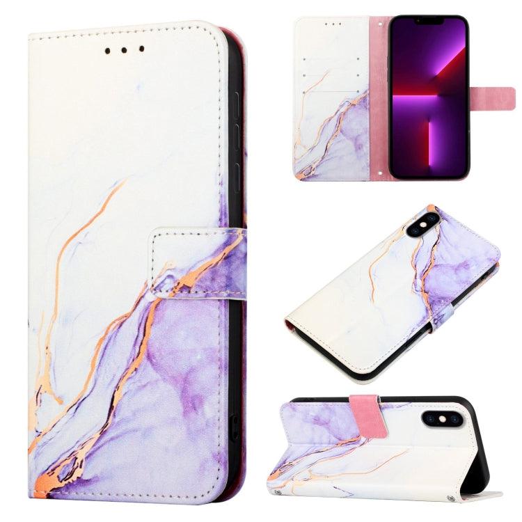 Apple iPhone X / XS PT003 Marble Pattern Flip Leather Phone Case Cover (LS006)