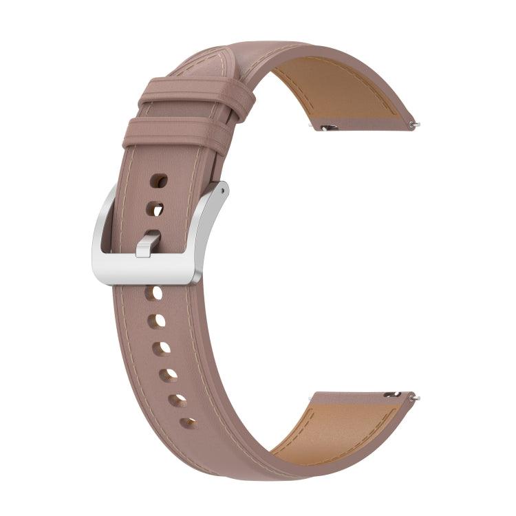 Samsung Galaxy Watch 20mm Universal Genuine Leather Watch Band Strap (Dark Pink)