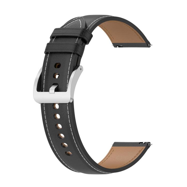 Samsung Galaxy Watch 20mm Universal Genuine Leather Watch Band Strap (Black)