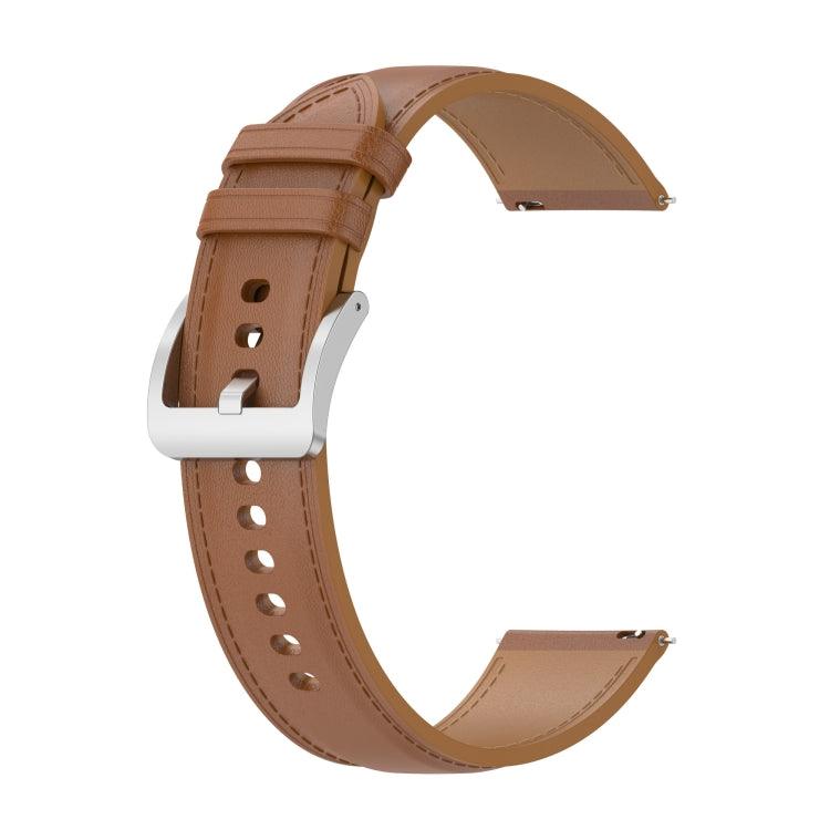 Samsung Galaxy Watch 20mm Universal Genuine Leather Watch Band Strap (Light Brown)