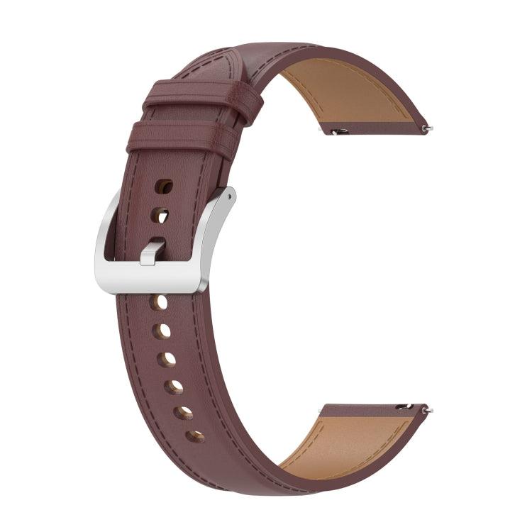 Samsung Galaxy Watch 20mm Universal Genuine Leather Watch Band Strap (Dark Brown)