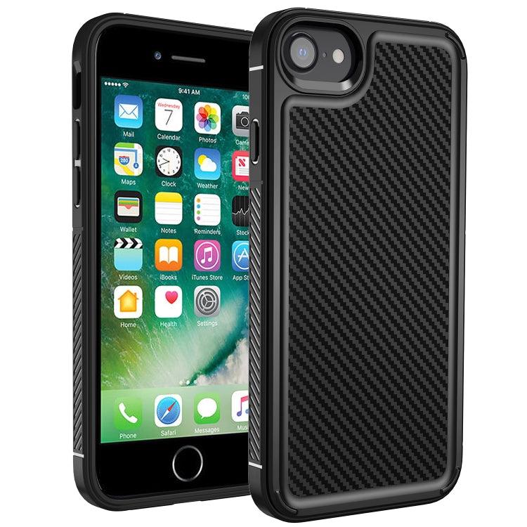 Apple iPhone SE 2022 / SE 2020 / 8 / 7 Forerunner TPU+PC Phone Case Cover (Carbon Fiber Black)