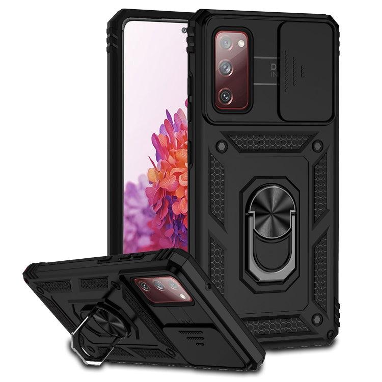 Samsung Galaxy S20 FE Sliding Camshield Holder Phone Case Cover (Black)