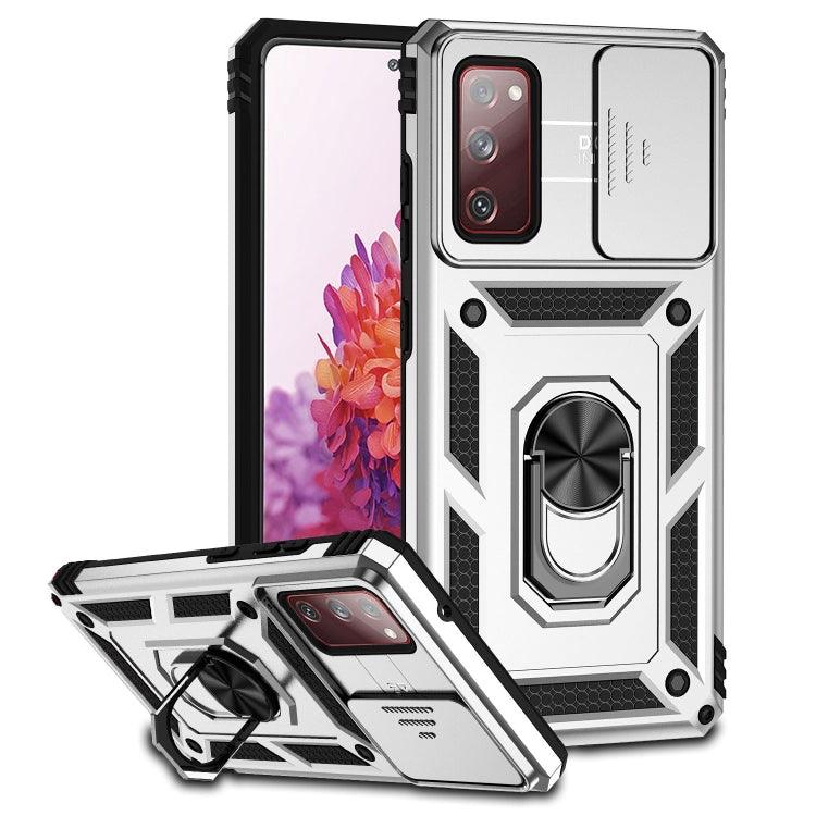 Samsung Galaxy S20 FE Sliding Camshield Holder Phone Case Cover (Silver)