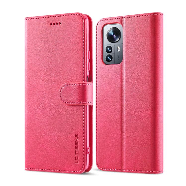 Xiaomi 12/12X/12S LC.IMEEKE Calf Texture Leather Phone Case Cover (Red)