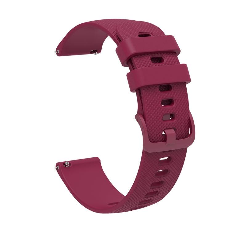 22mm Pockmarked Tonal Buckle Silicone Watch Band Strap Samsung Galaxy Watch and Huawei Watch / Samsung Galaxy Watch (Wine Red)