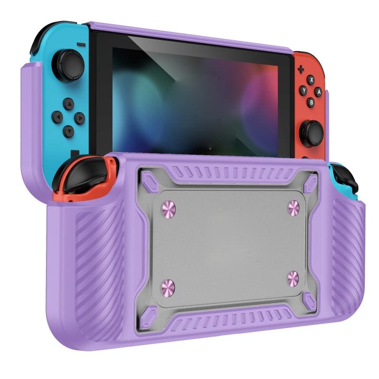 Game Handle Gamepad TPU+PC Protective Case Cover for Switch OLED (Lilac)