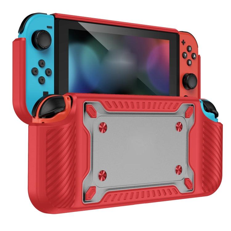 Game Handle Gamepad TPU+PC Protective Case Cover for Switch OLED (Red)