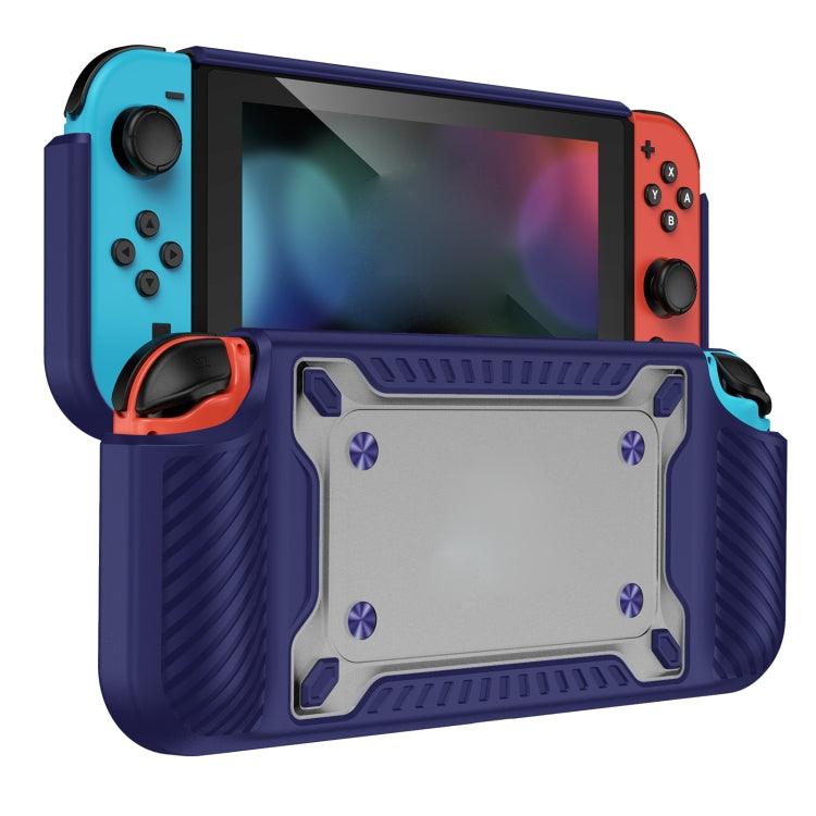 Game Handle Gamepad TPU+PC Protective Case Cover for Switch OLED (Blue)