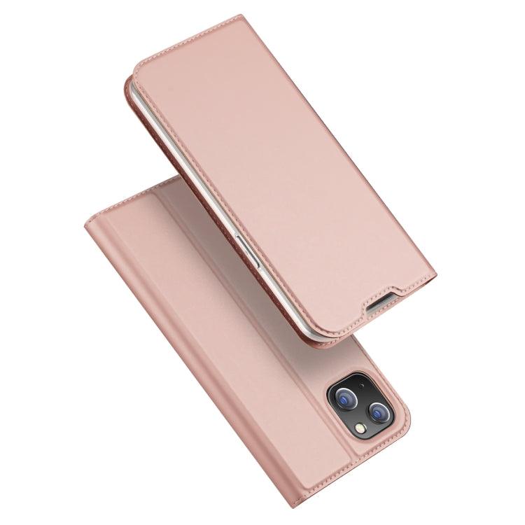 Apple iPhone 14 Plus DUX DUCIS Skin Pro Series Shockproof Horizontal Flip Leather Phone Case Cover (Rose Gold)