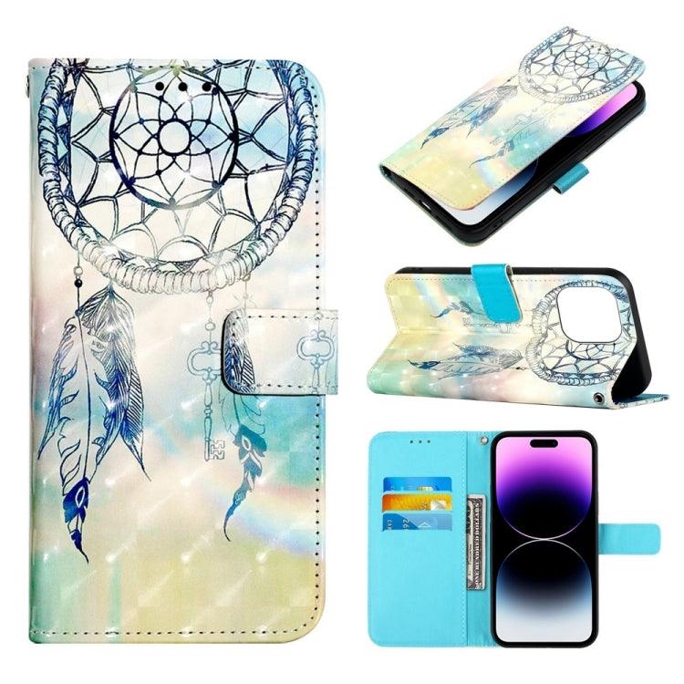 Apple iPhone 14 Pro 3D Painting Horizontal Flip Leather Phone Case Cover (Dream Wind Chimes)