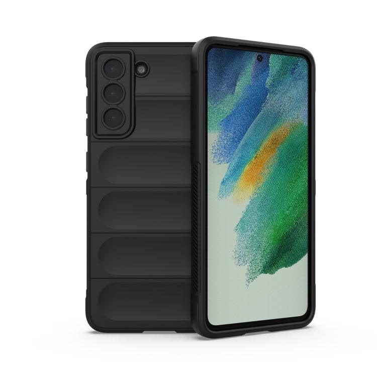 Samsung Galaxy S21 FE Magic Shield TPU + Flannel Phone Case Cover (Black)