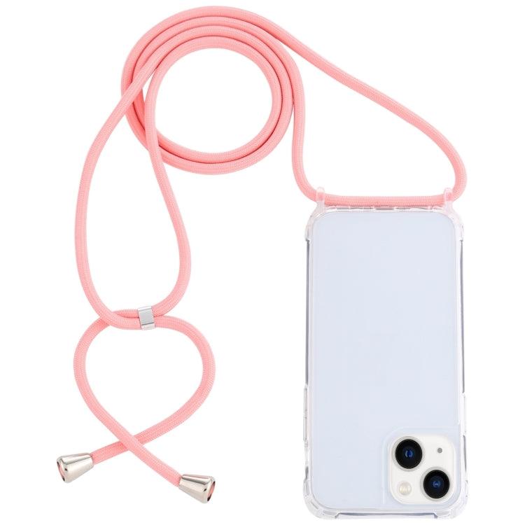 Apple iPhone 14 Transparent Acrylic Airbag Shockproof Phone Protective Case Cover with Lanyard  (Pink)