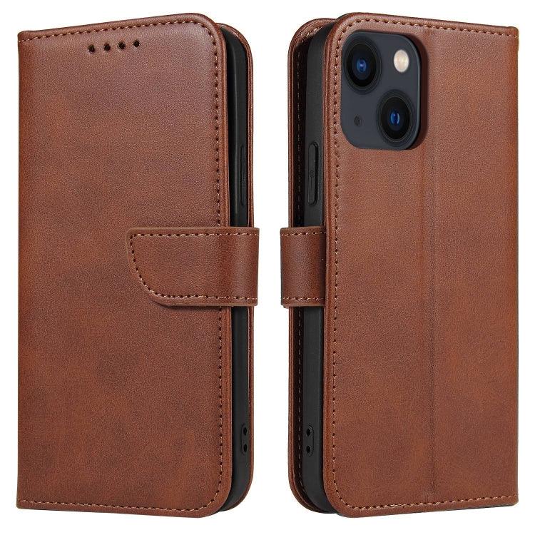 Apple iPhone 14 Plus Calf Texture Buckle Flip Leather Phone Case Cover  (Brown)