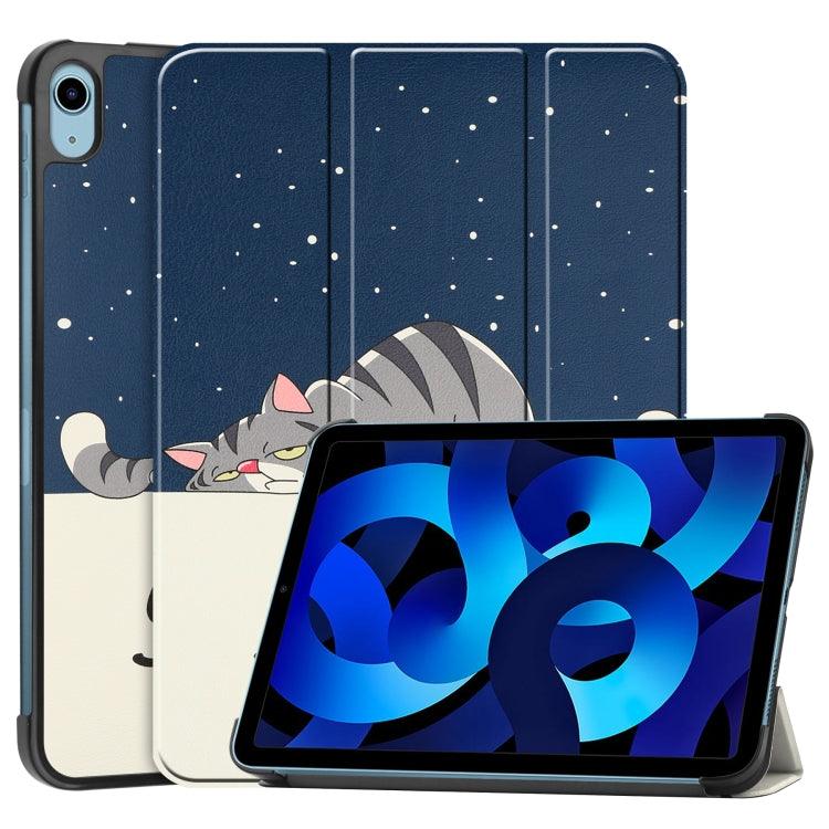 Custer Painted Leather Tablet Case with Holder Apple iPad 10th Gen 10.9 2022 (Lazy Cat)