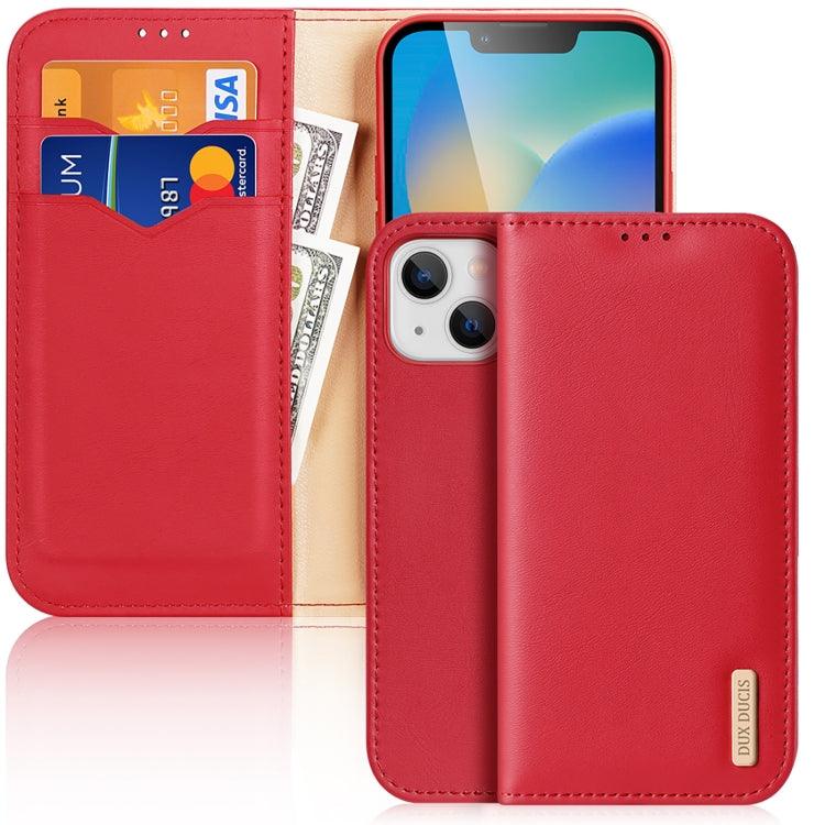 Apple iPhone 14 Plus DUX DUCIS Hivo Series Leather Case Cover (Red)