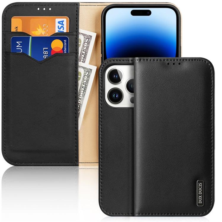 Apple iPhone 14 Pro DUX DUCIS Hivo Series Leather Case Cover (Black)